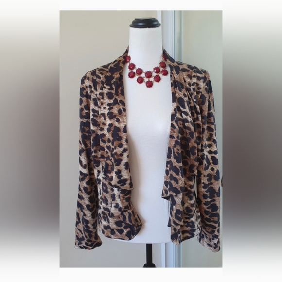 Blue Vanilla Jackets & Blazers - Leopard 🐆 Print Jacket Size M